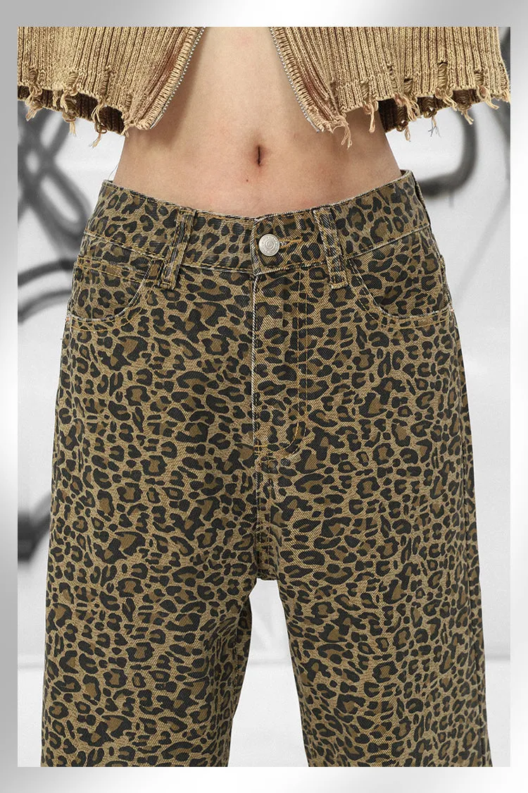 【24s Apr.】Leopard Print American Casual Pants