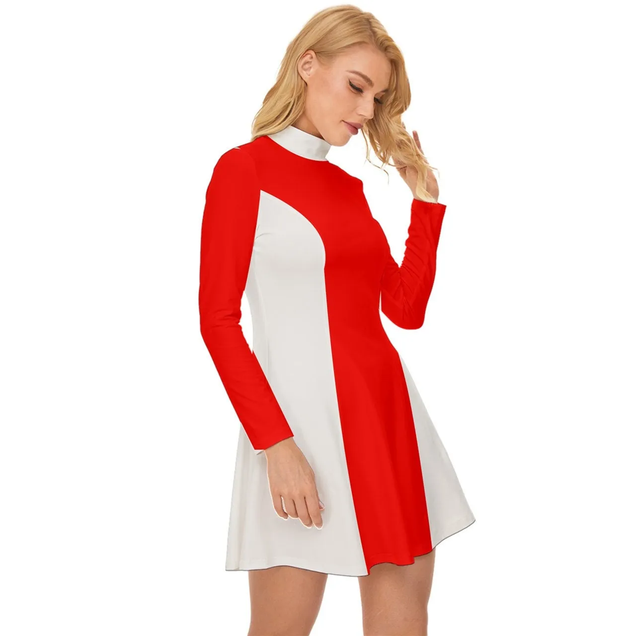 60s Dress Style, Mod Dress, Red Mod Dress, Color block Dress, Red GOGO Dress, Red White mini Dress, Red 60s style dress, 60s mini dress