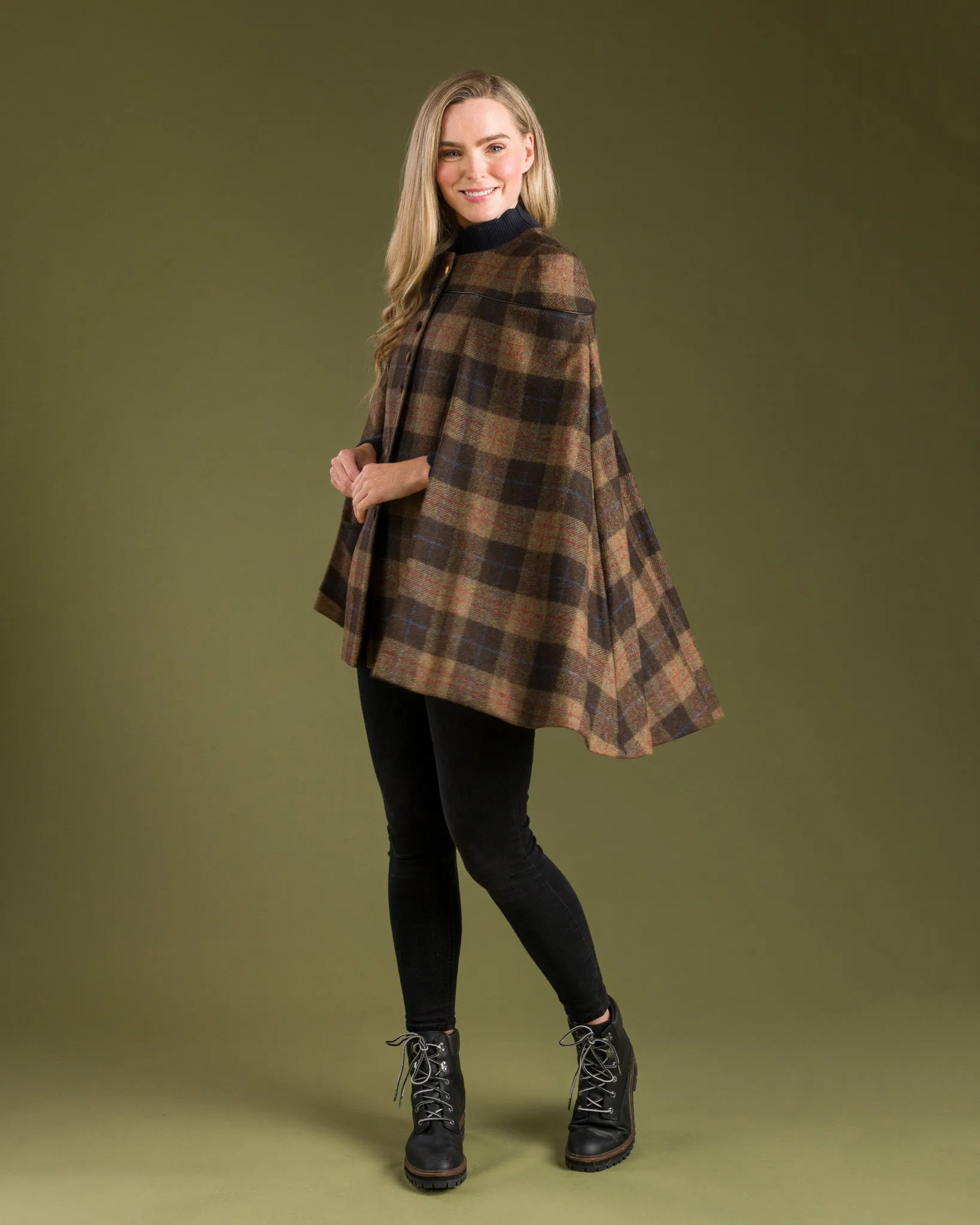 Aisling II Tailored Cape - Auburn Check