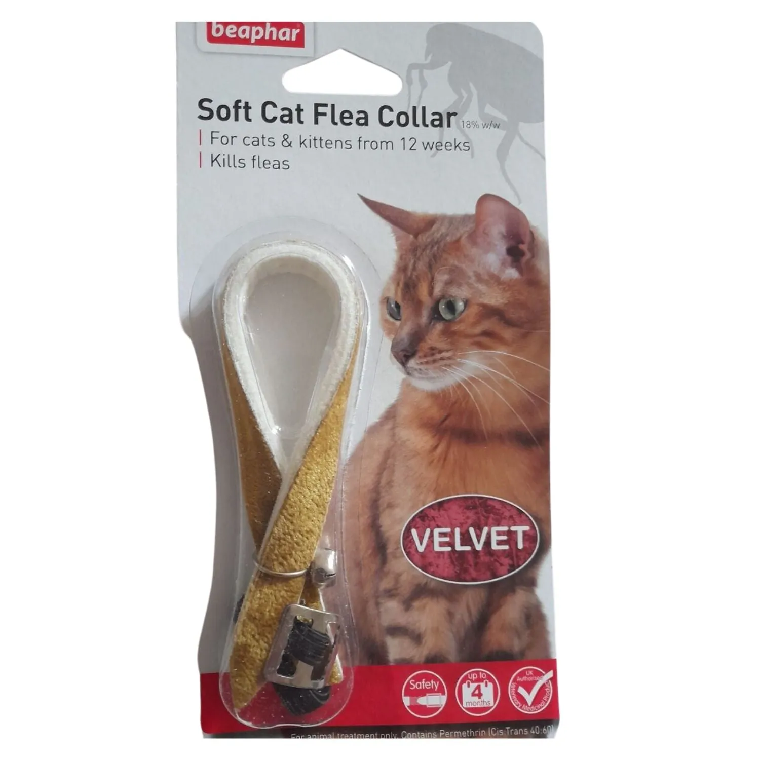 Beaphar Soft, Velvet Flea Collar for Cats with Bell