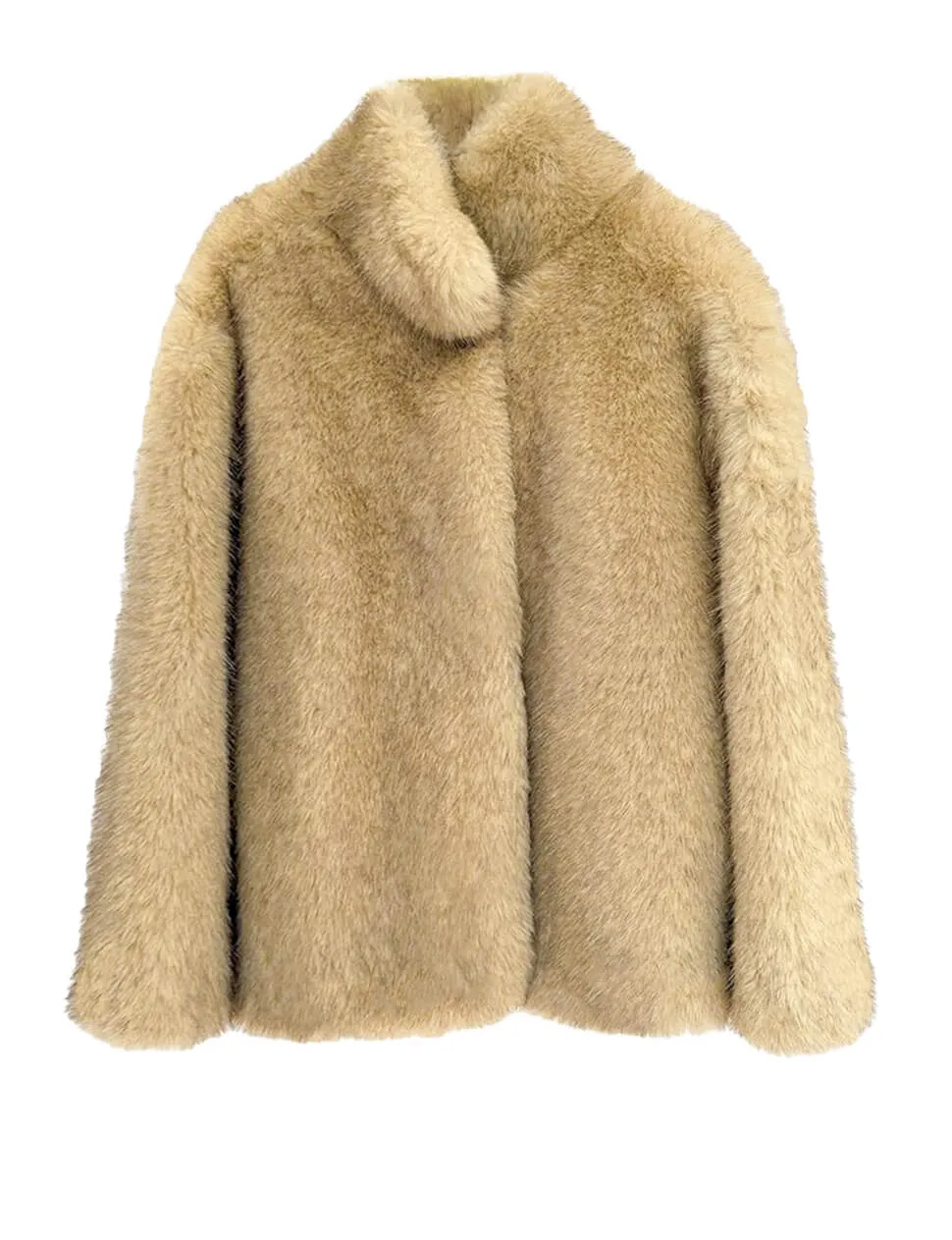 Beige Faux Fur Jacket