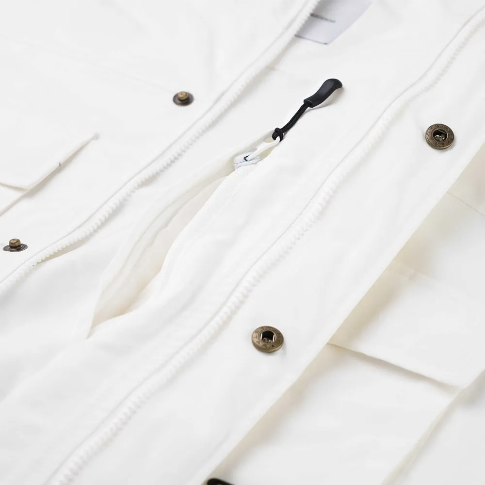 BIG POCKET HOODED JACKET WHITE