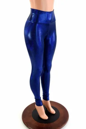 Blue Sparkly Jewel High Waist Leggings