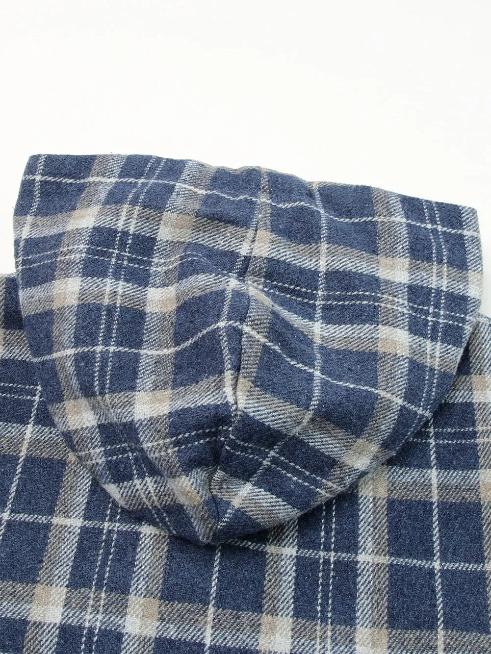 Blue Tartan Sherpa-Lined Hooded Shacket