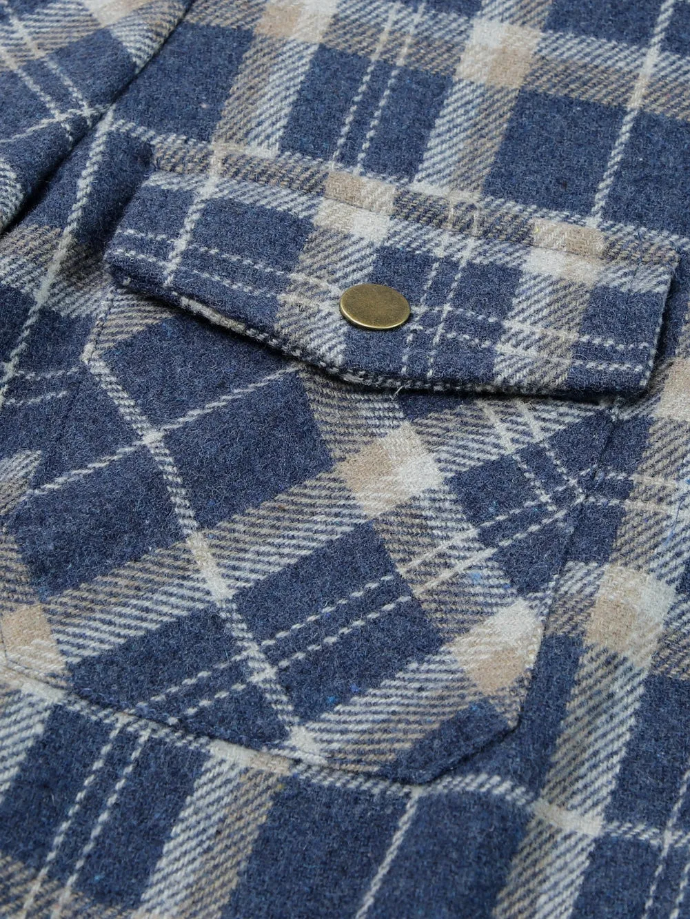 Blue Tartan Sherpa-Lined Hooded Shacket