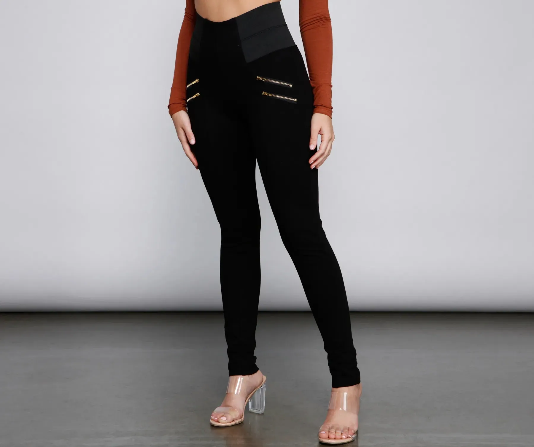 Bringing The Edge High Waist Ponte Leggings