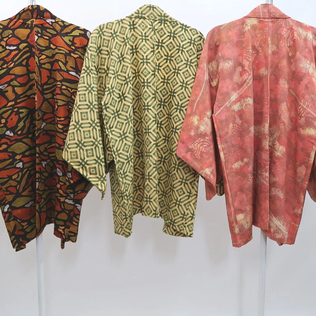 Bundle 15pcs Silk Colored Haori Jacket Wholesale Bulk Free Shipping #366