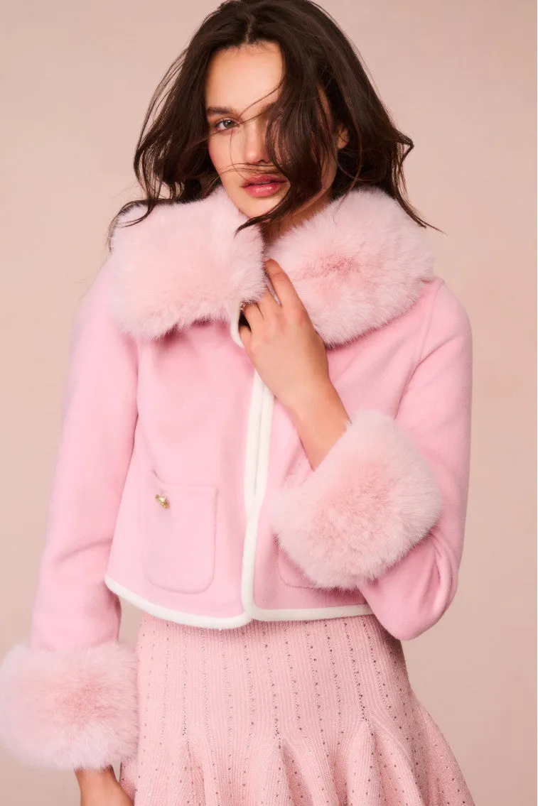 Caprina Wool-Cashmere Faux Fur Jacket