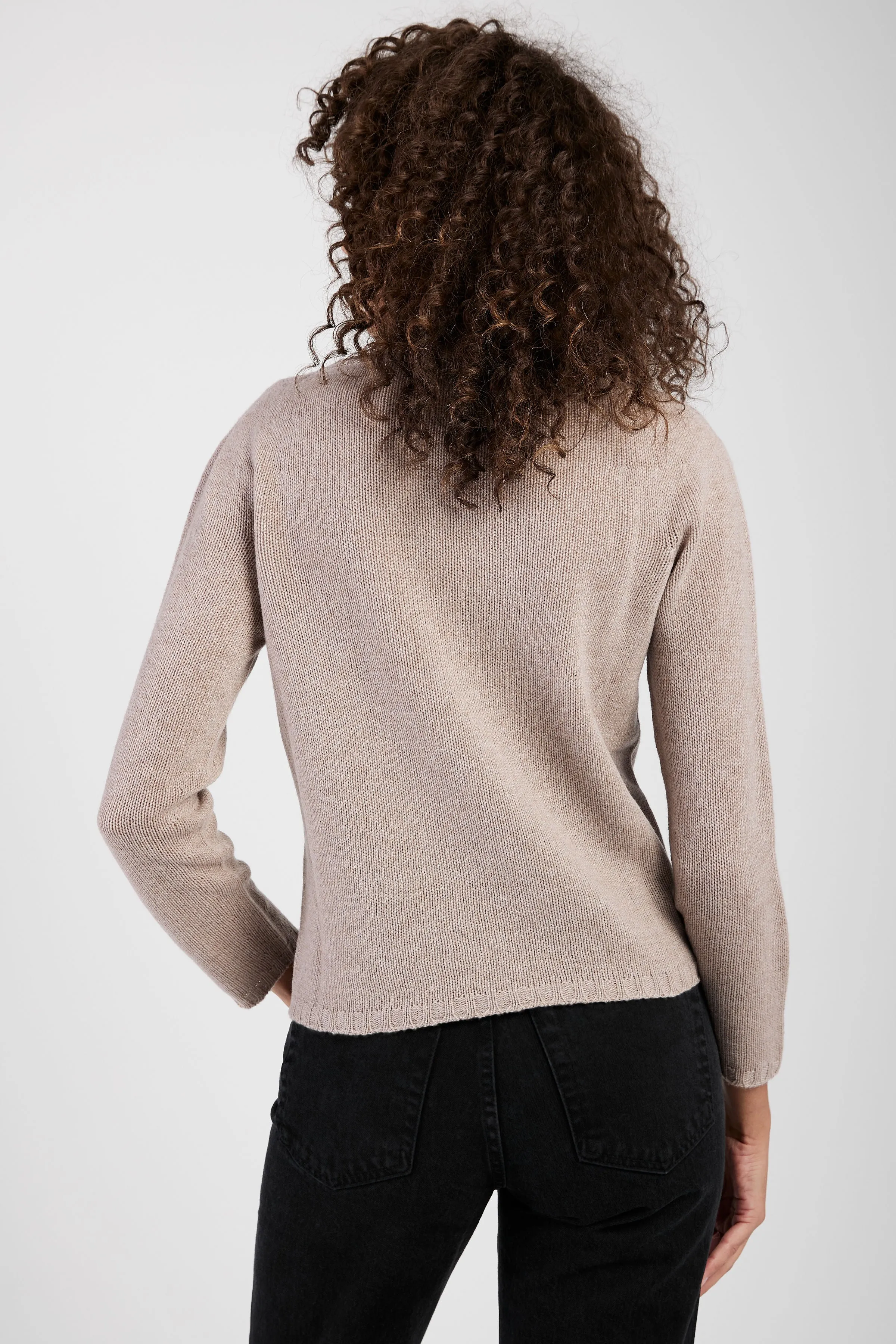 Cashmere V-Neck Sweater in Tortora