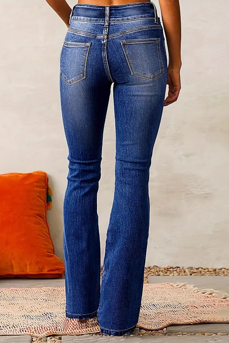 Casual Distressed High Waist Skinny Denim Jeans(3 Colors)