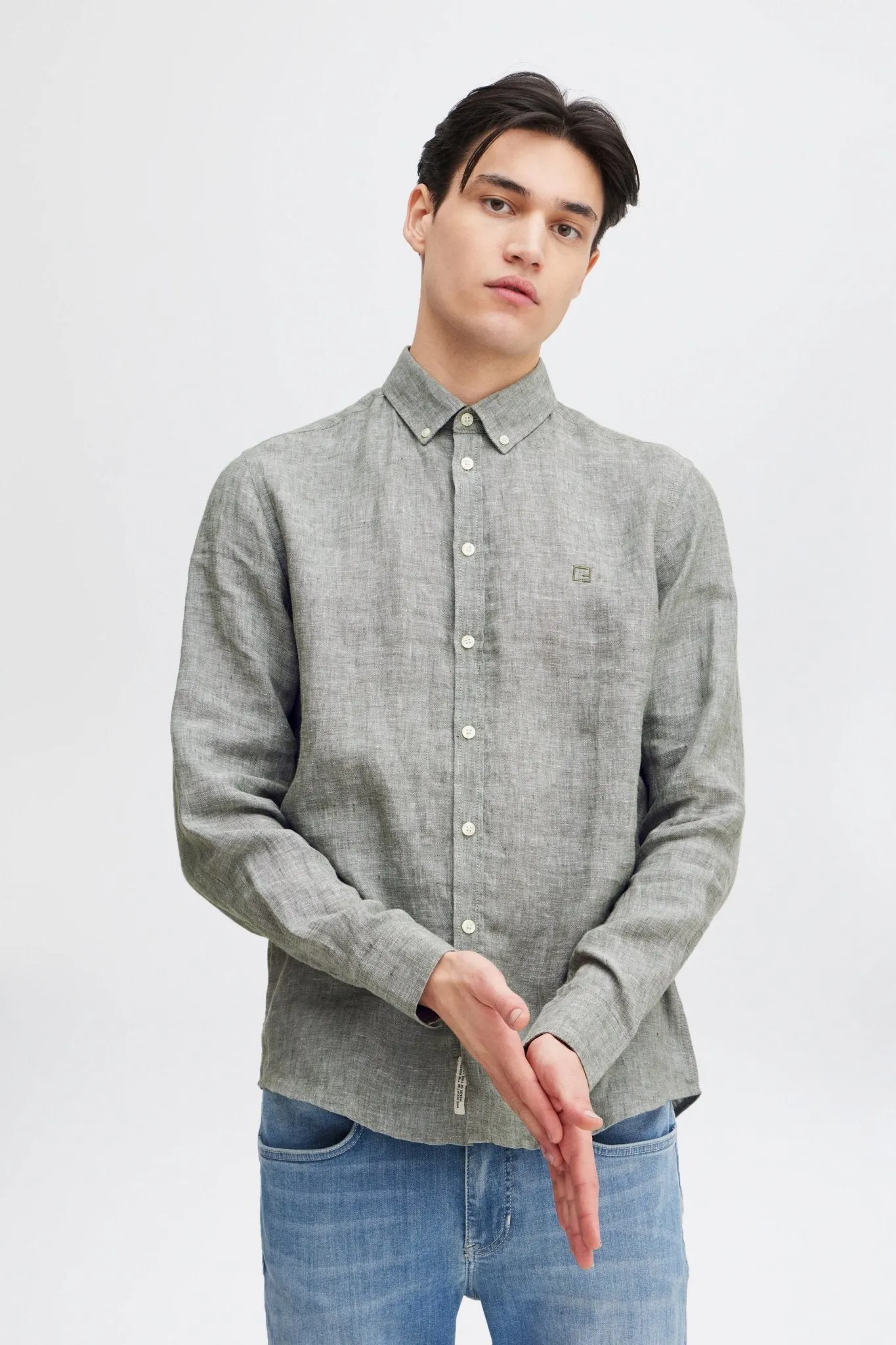 CASUAL FRIDAY - Anton BD LS linen shirt - 20504348