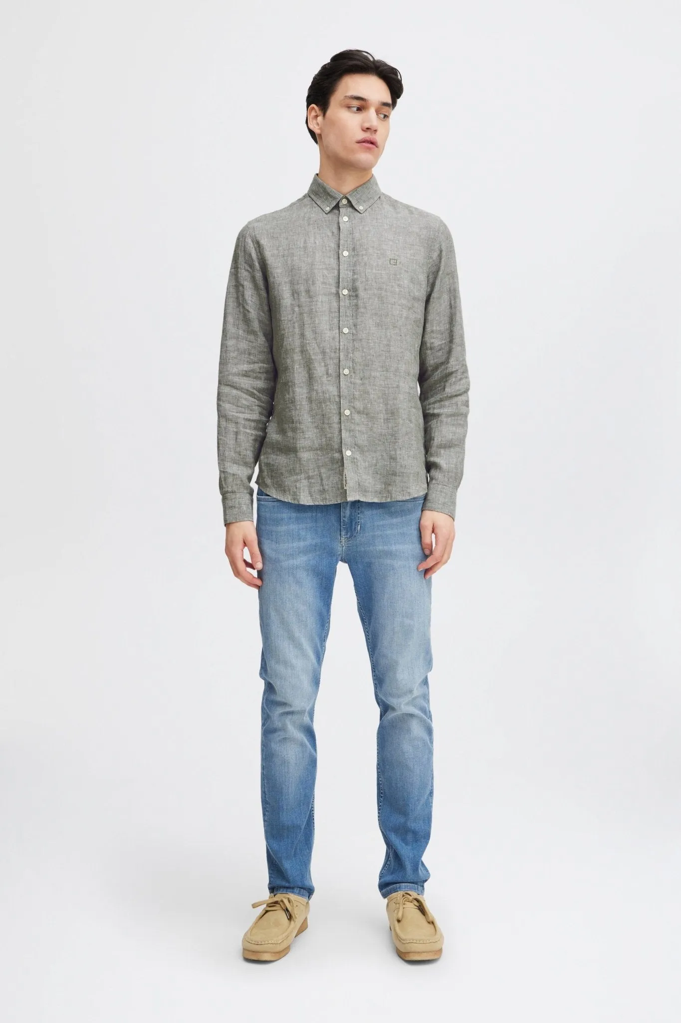 CASUAL FRIDAY - Anton BD LS linen shirt - 20504348