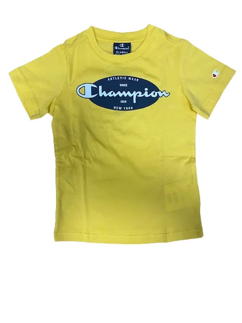 Champion completino da ragazzo Legacy Graphic T-shirt   Bermuda 306314 YS043 MIY giallo-blu