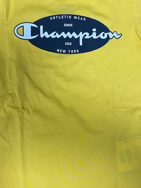 Champion completino da ragazzo Legacy Graphic T-shirt   Bermuda 306314 YS043 MIY giallo-blu