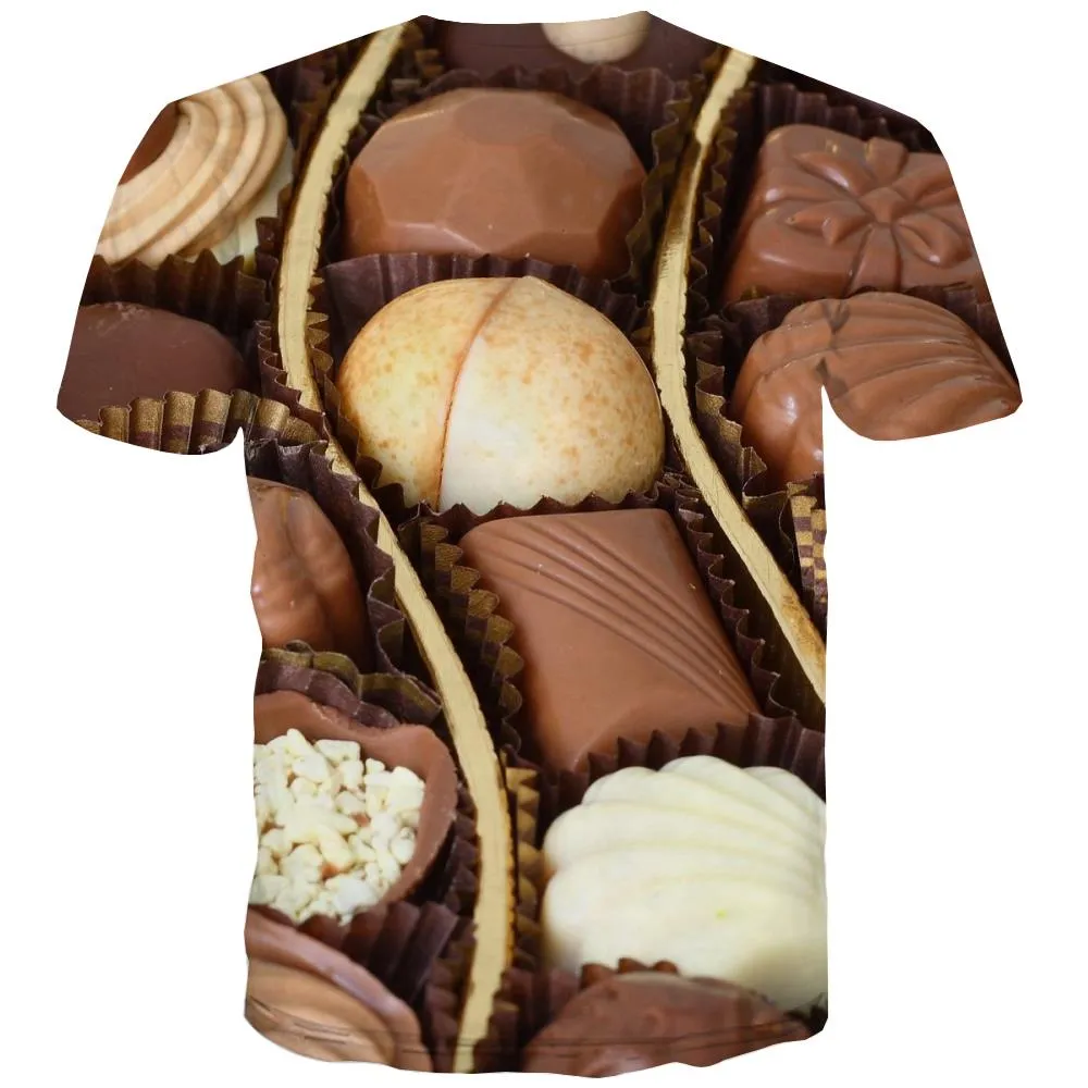 Chocolate T shirts Men Brown Tshirt Printed Delicious Tshirts Cool Bitter T shirts Funny