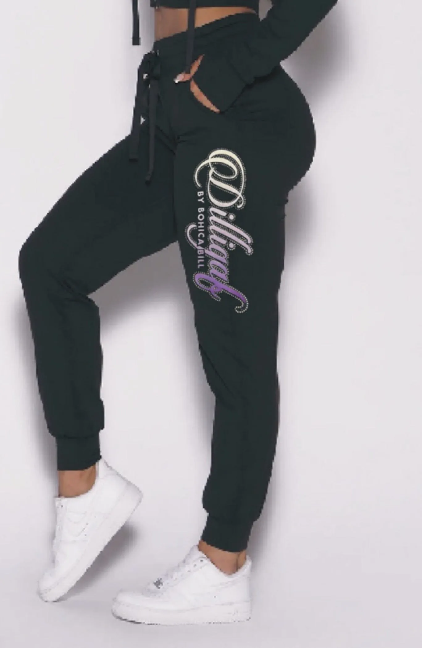 Classic Purple Jeweled Joggers