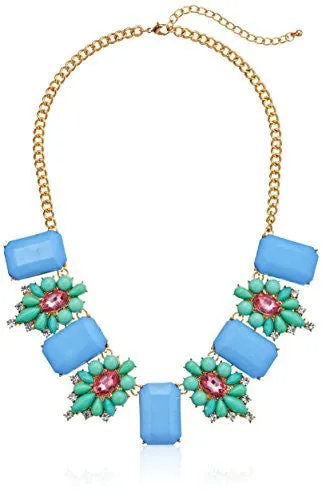 Collar Floral Multicolor con Piedras Geometricas