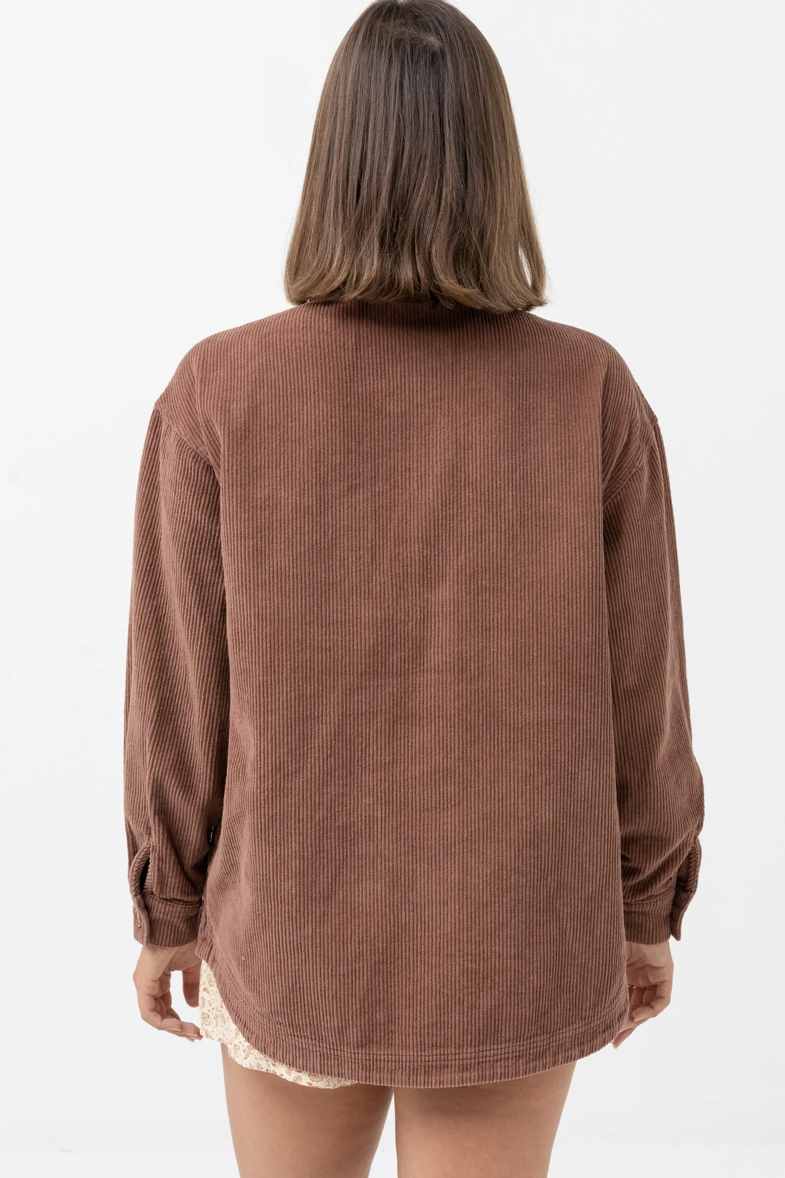 Corduroy Oversized Shacket Chocolate