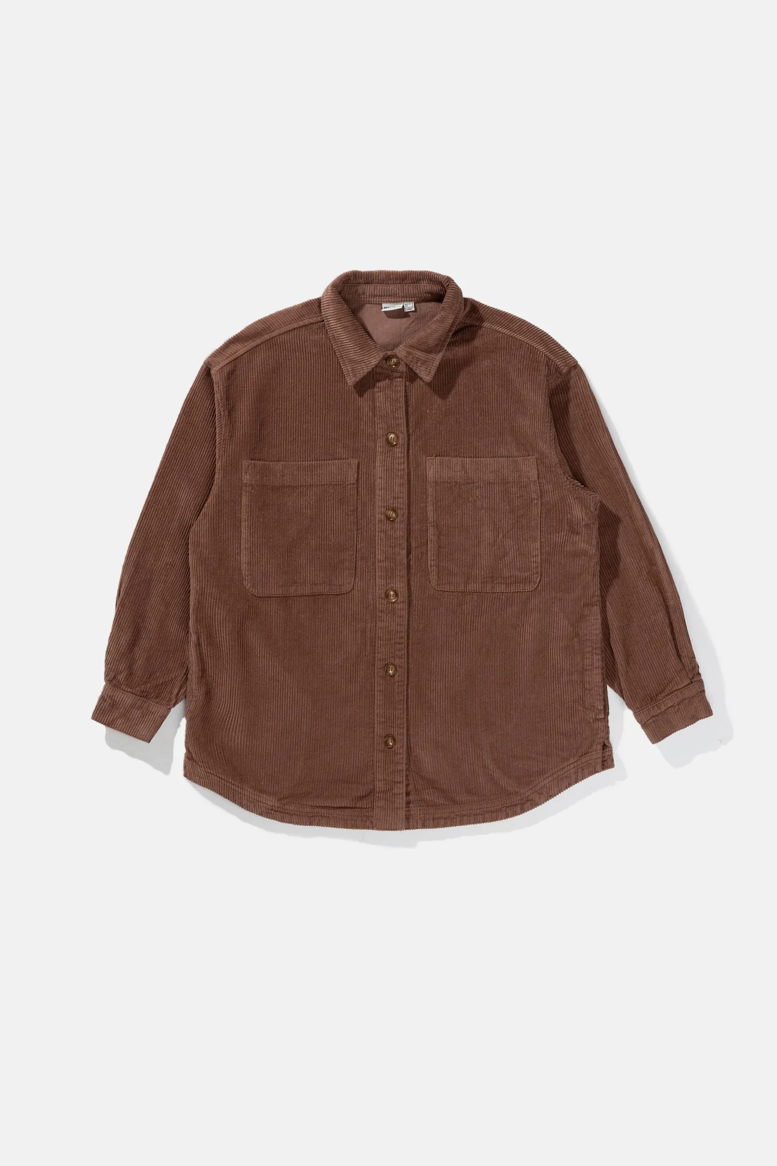 Corduroy Oversized Shacket Chocolate