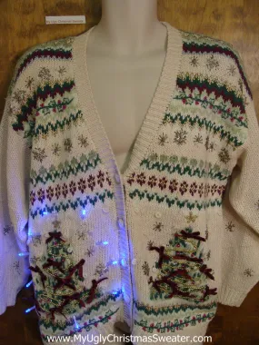 Crazy Geometric 80s Tacky Xmas Sweater with Lights