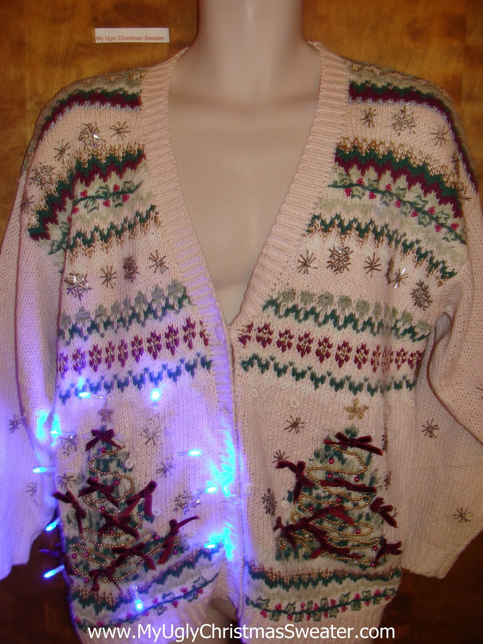 Crazy Geometric 80s Tacky Xmas Sweater with Lights