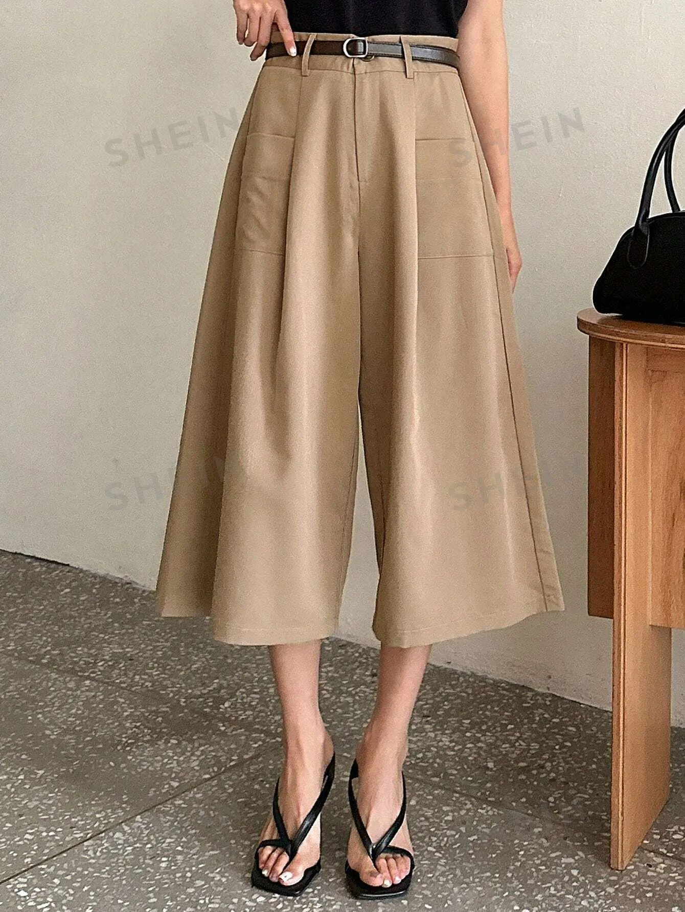 DAZY High Waist Dual Pocket Wide Leg Pants