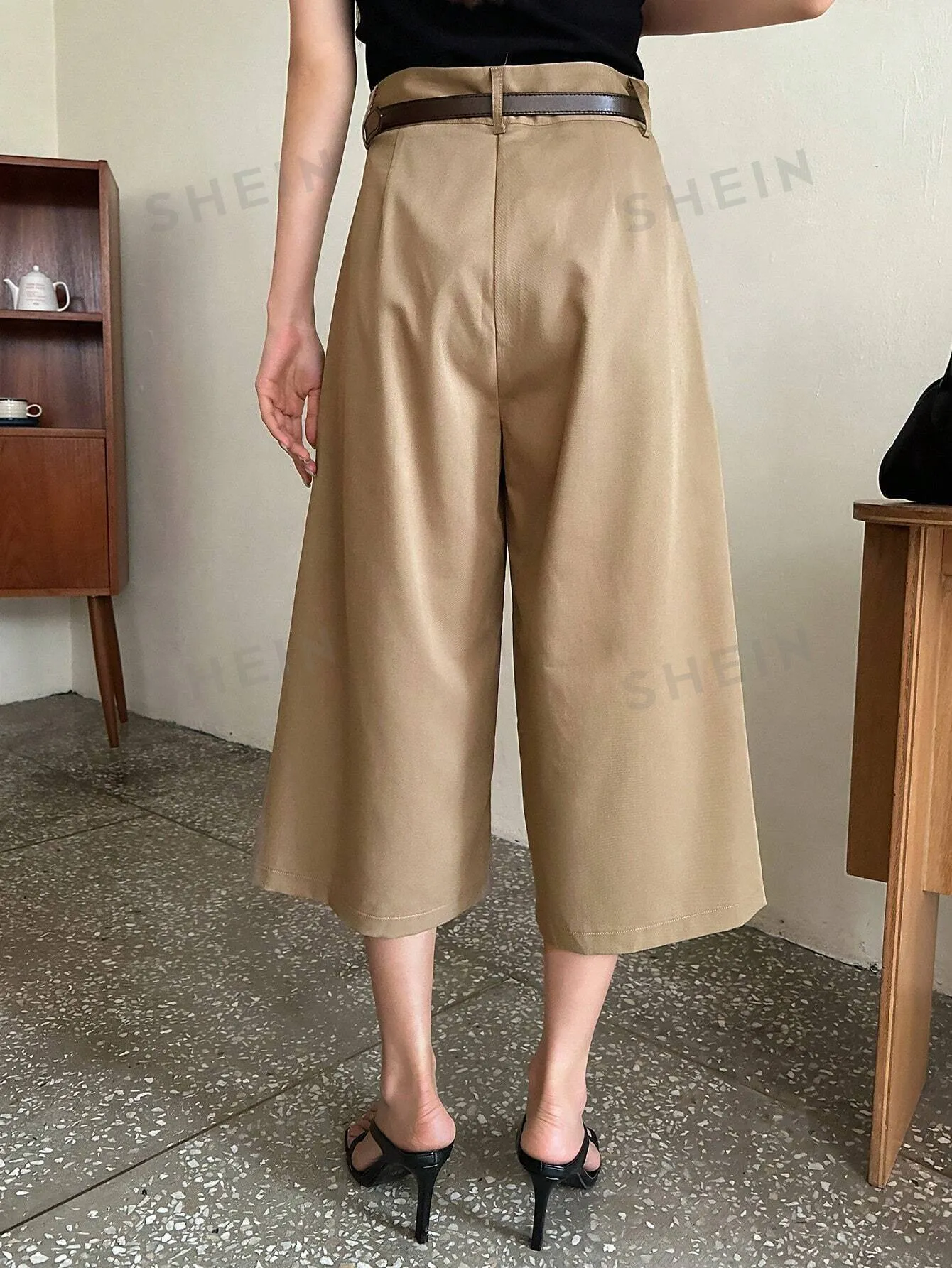 DAZY High Waist Dual Pocket Wide Leg Pants