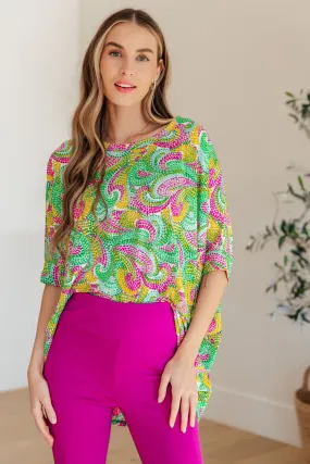 Dear Scarlett Essential Blouse in Painted Green and Pink