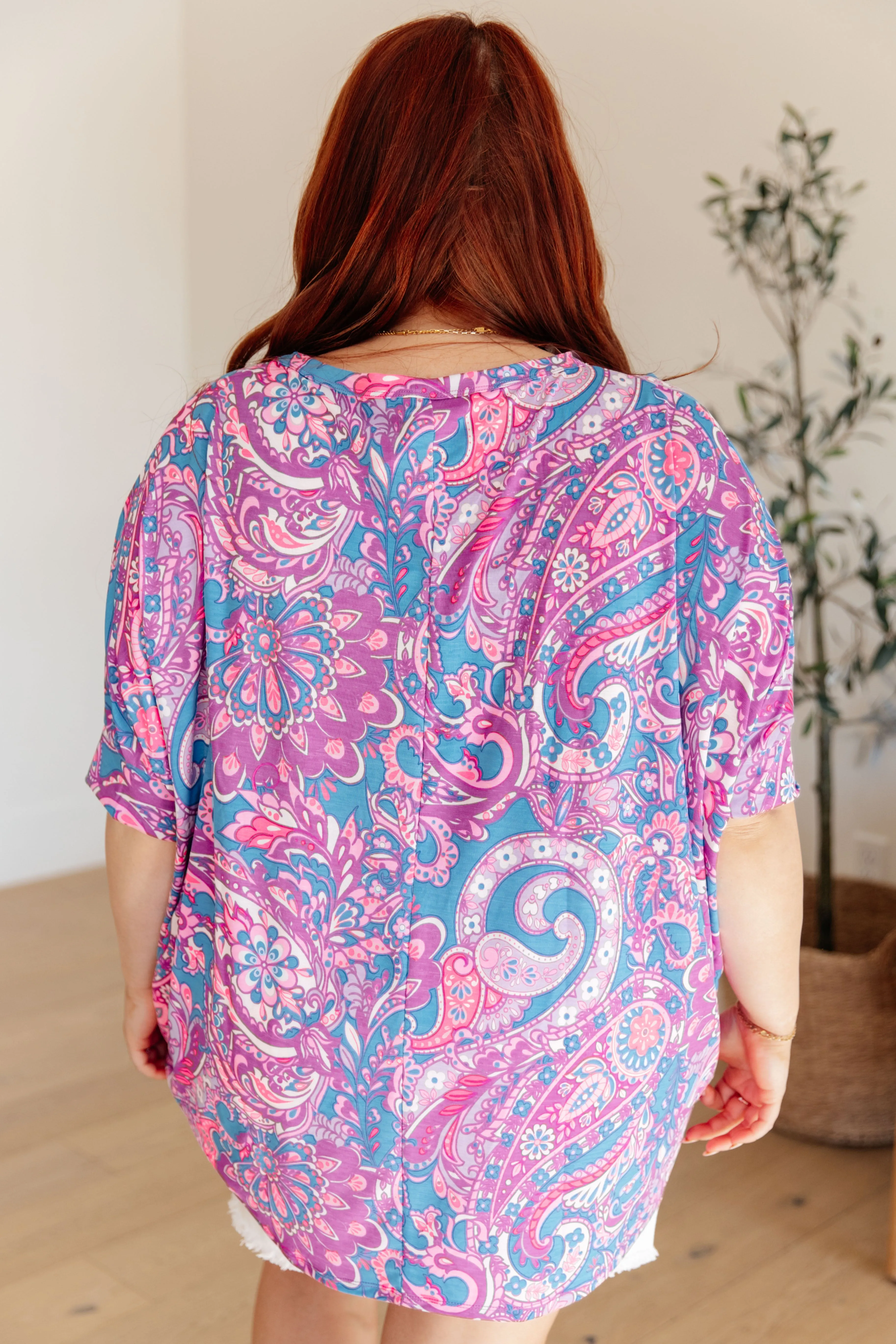 Dear Scarlett Essential Blouse in Purple Paisley