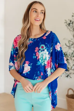 DEAR SCARLETT- Essential Blouse in Royal and Pink Floral