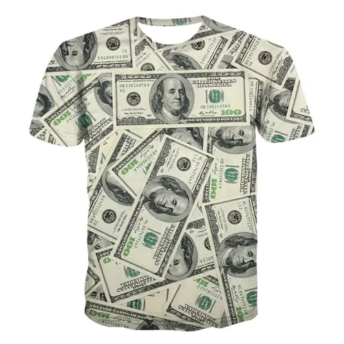 Dollar Money T shirt US Currency 3d Print Funny T-shirts Men / Women Unisex