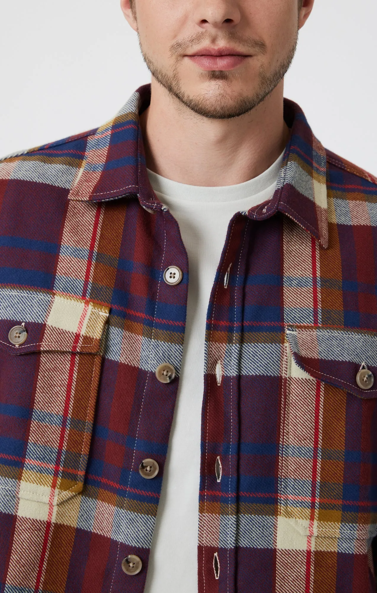 DOUBLE POCKET CHECK SHIRT IN PAPRIKA CHECK