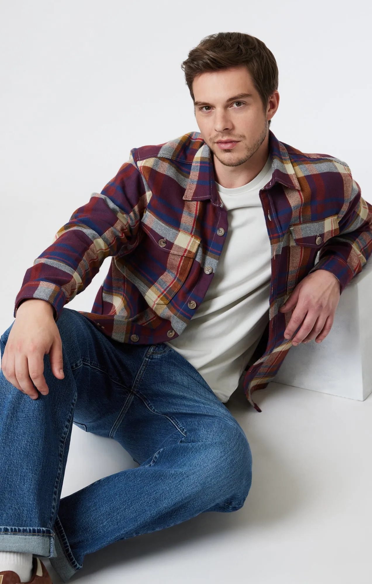 DOUBLE POCKET CHECK SHIRT IN PAPRIKA CHECK