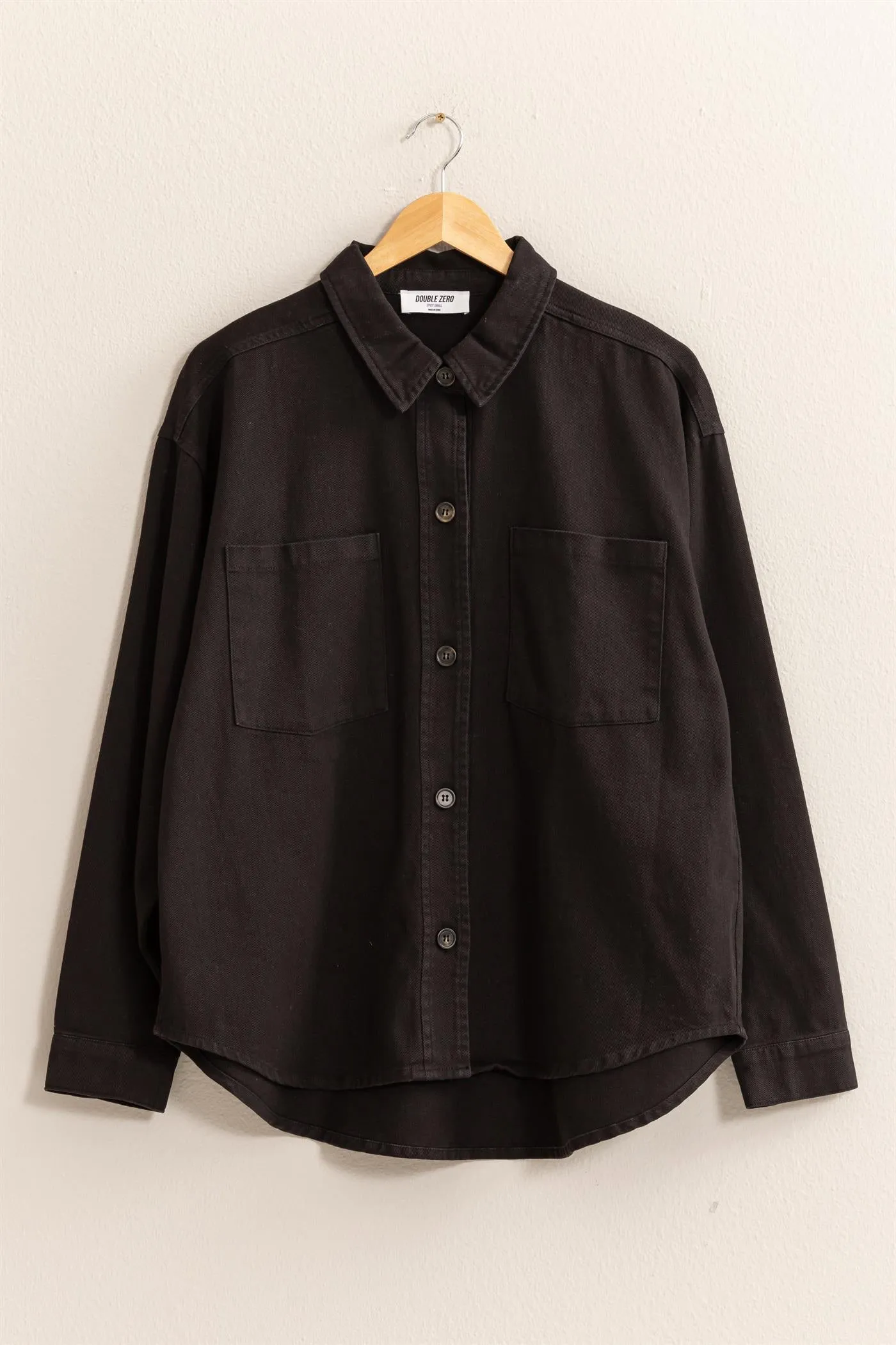 DZ24E942-OVERSIZED BUTTON UP SHACKET