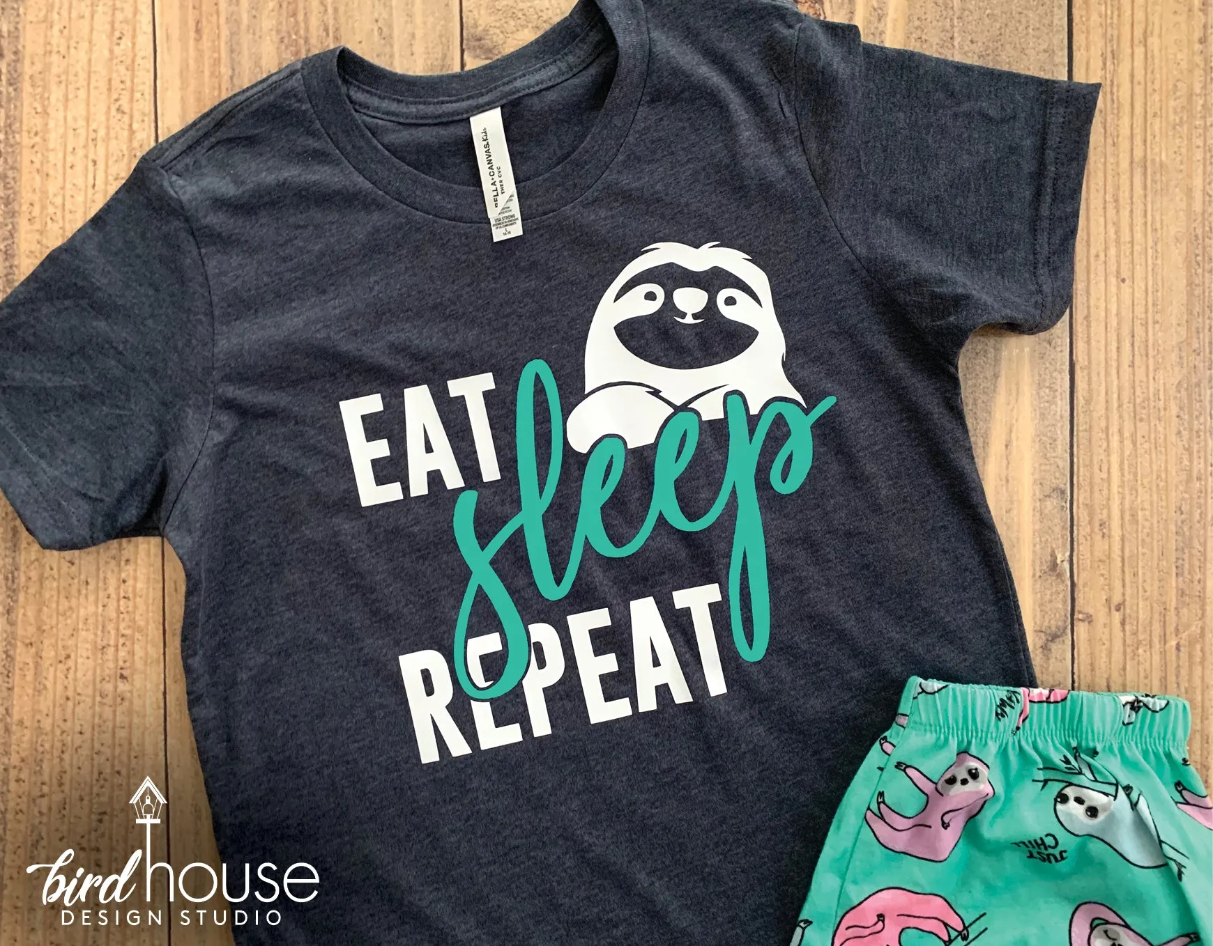 Eat Sleep Repeat Shirt, Cute Sloth Tee Gift Shirt, Custom Any Color