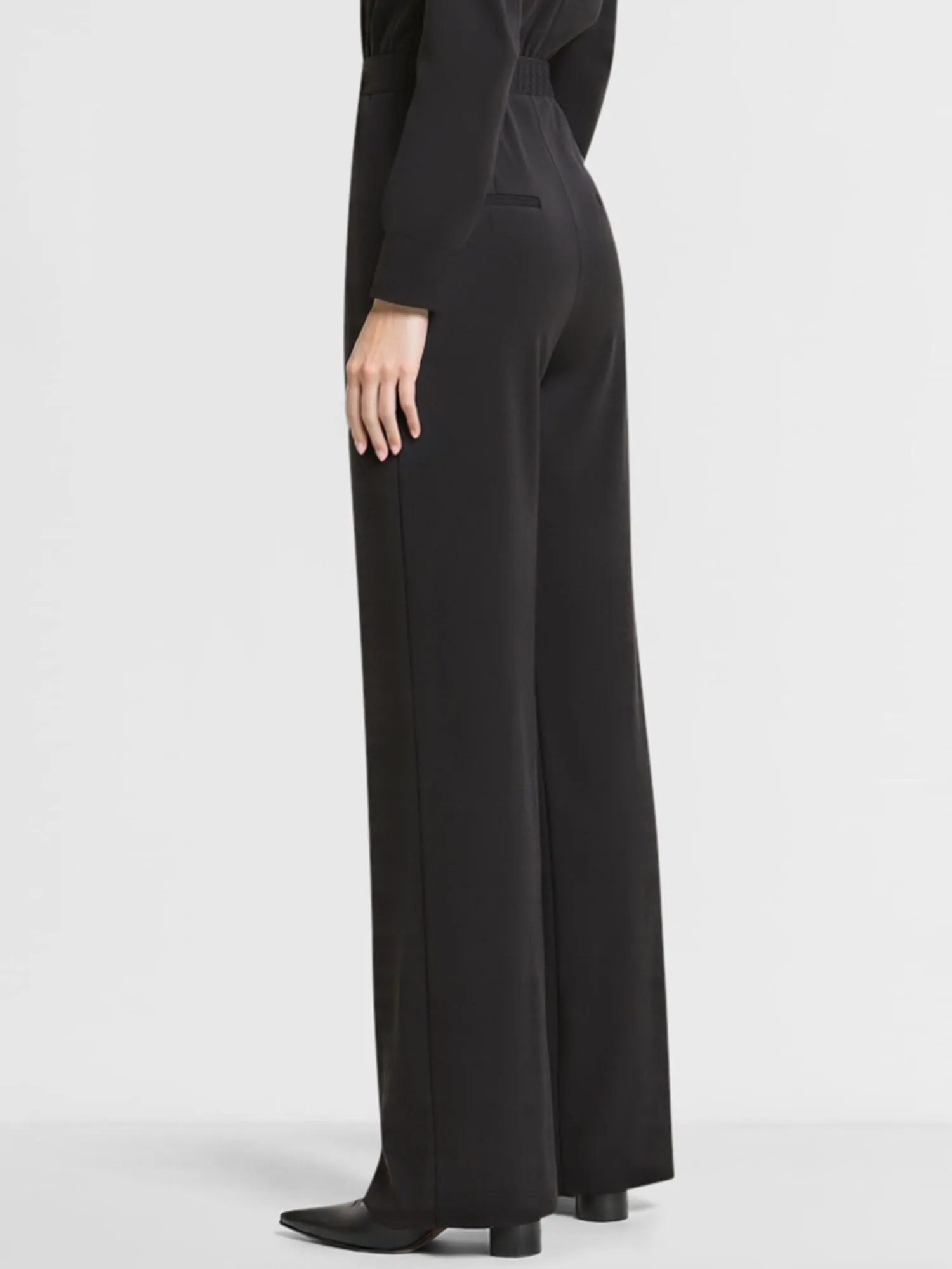 Elegant Style High Waist Wide-Leg Pleat Front Pant