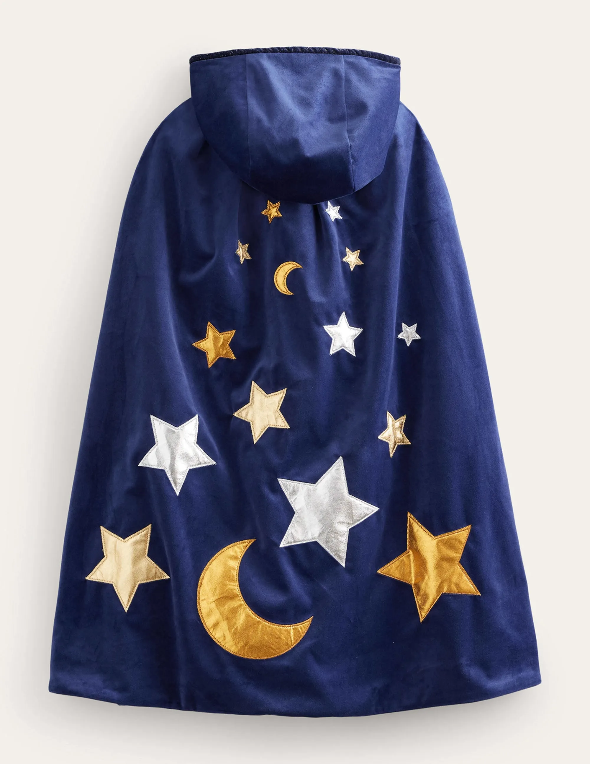 Embroidered Velvet Cape-College Navy