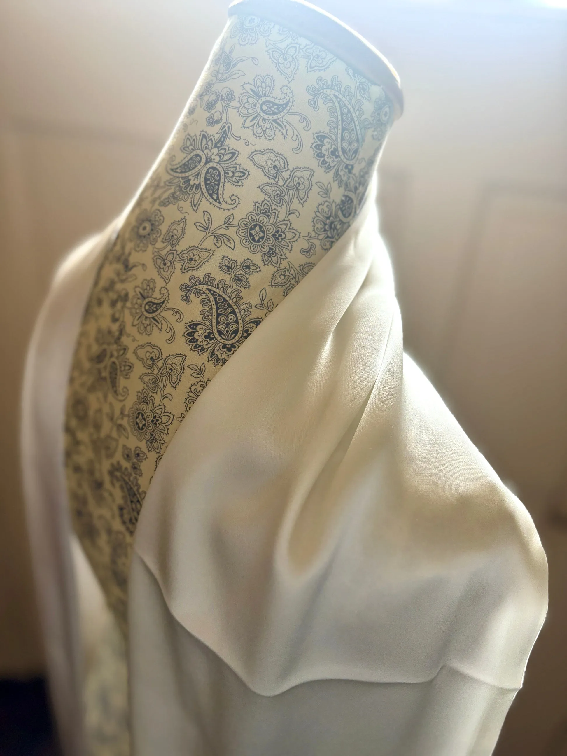 Extra Long Silk Satin Bridal Scarf, White or Ivory Wedding Neckerchief