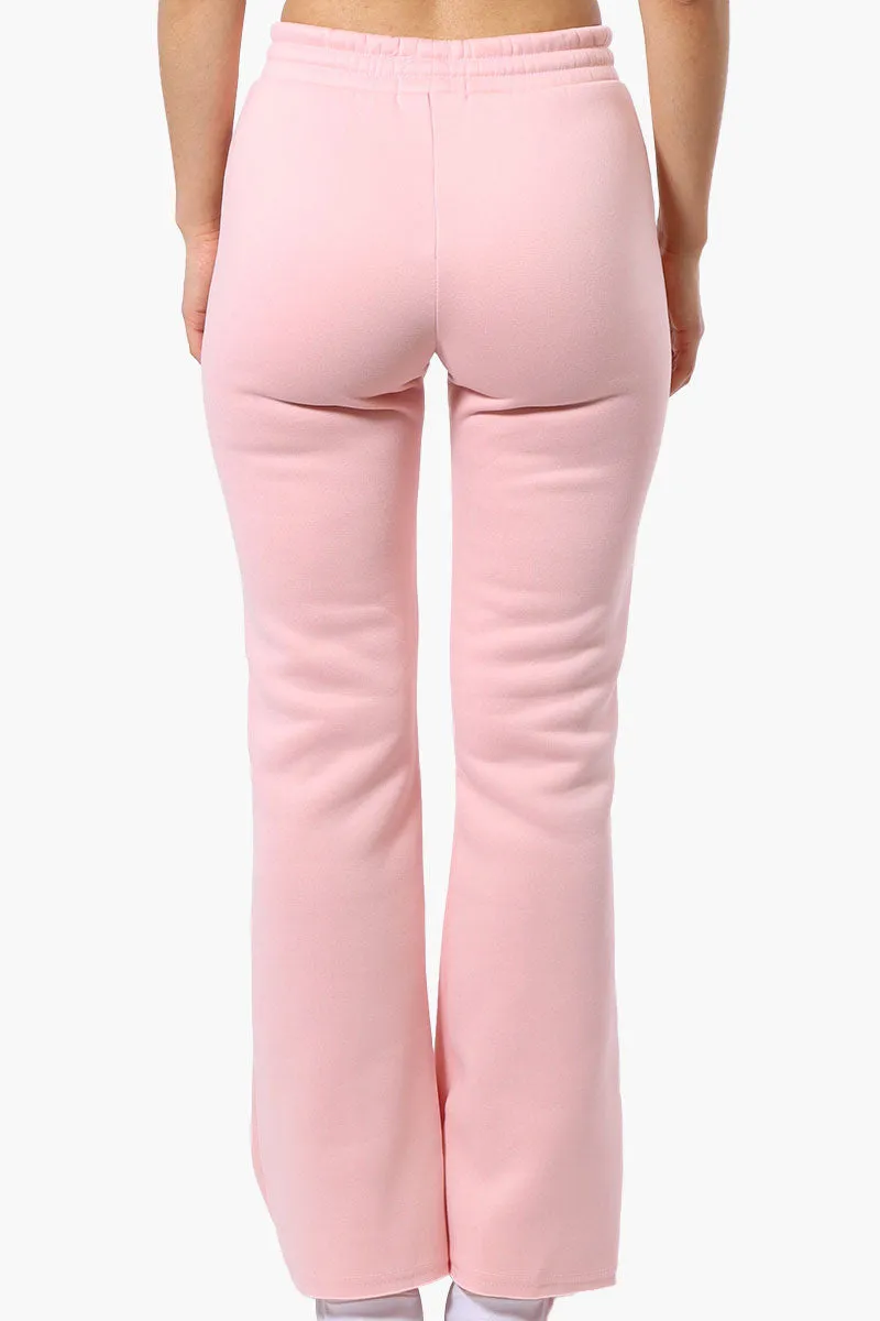 Fahrenheit Tie Waist Flared Sweatpants - Pink