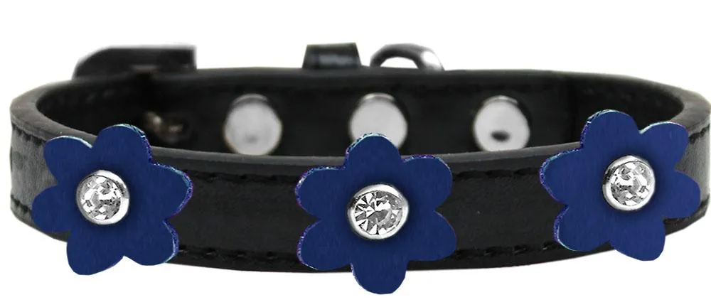 Flower Premium Collar Black With Blue Flowers Size 20