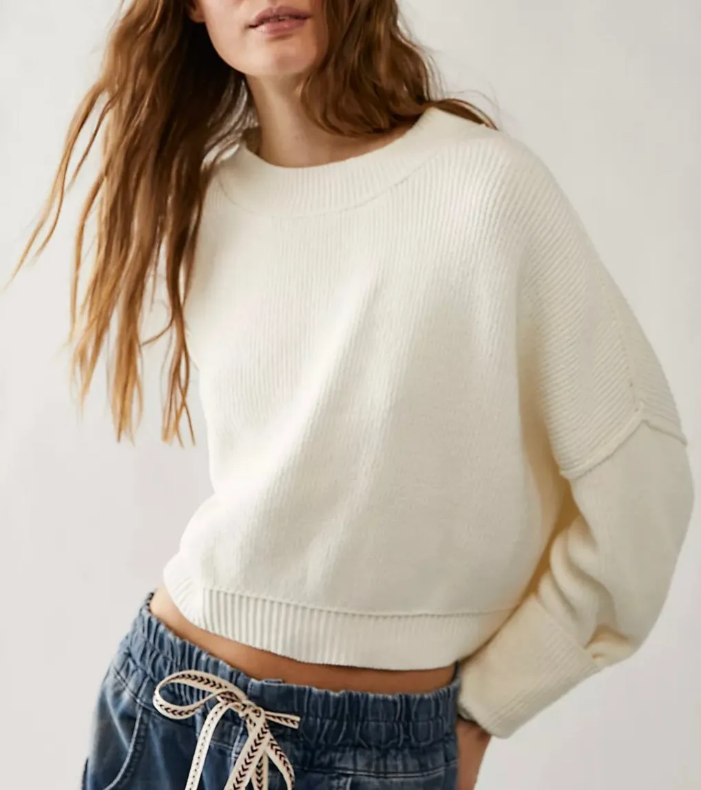 Free People Easy Street Crop Pullover