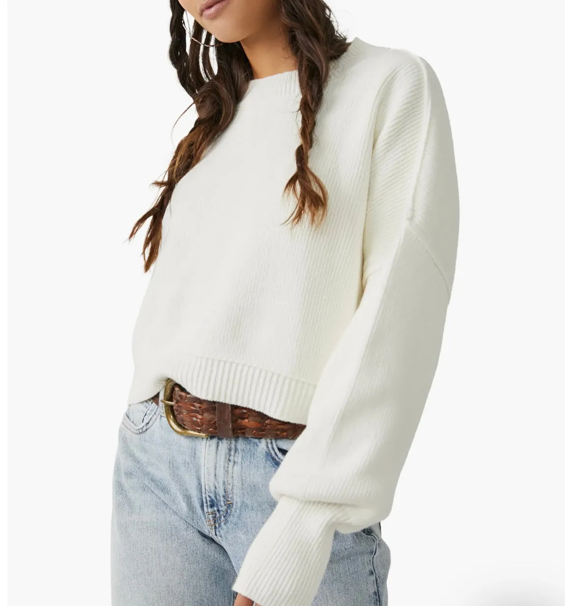 Free People Easy Street Crop Pullover