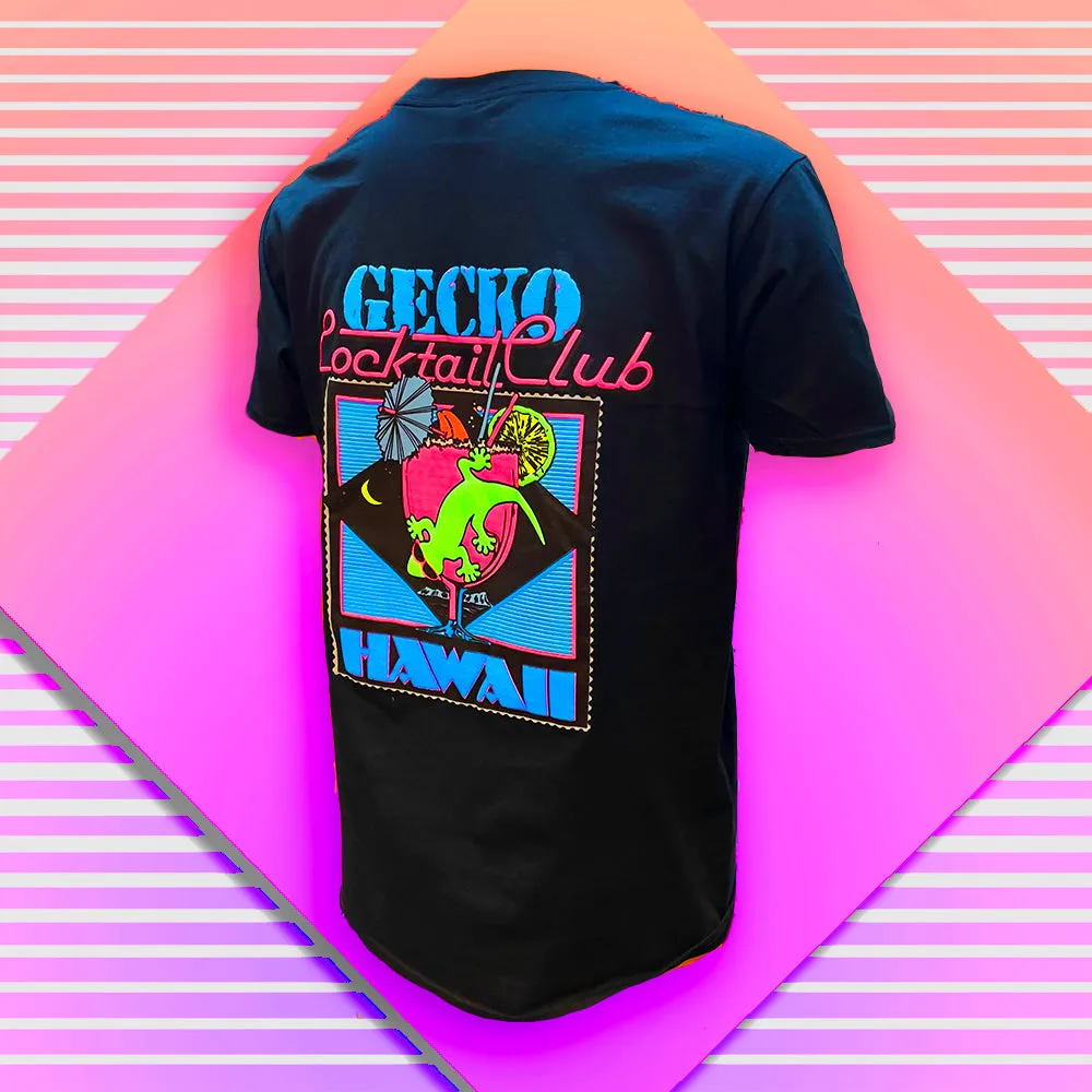 Gecko Cocktail Club Black Beach Tee