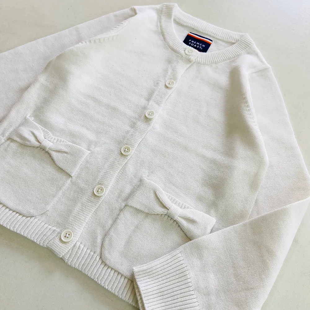 Girls Ruffle Collar Button Front Knit Cardigan Sweater | 4-16 Years