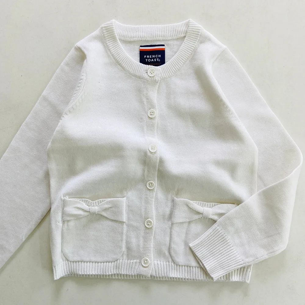 Girls Ruffle Collar Button Front Knit Cardigan Sweater | 4-16 Years