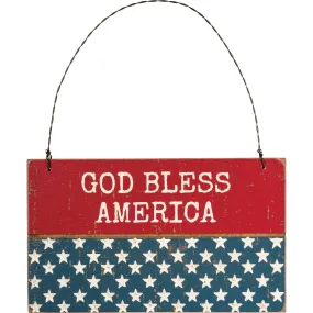 God Bless America Slat Ornament