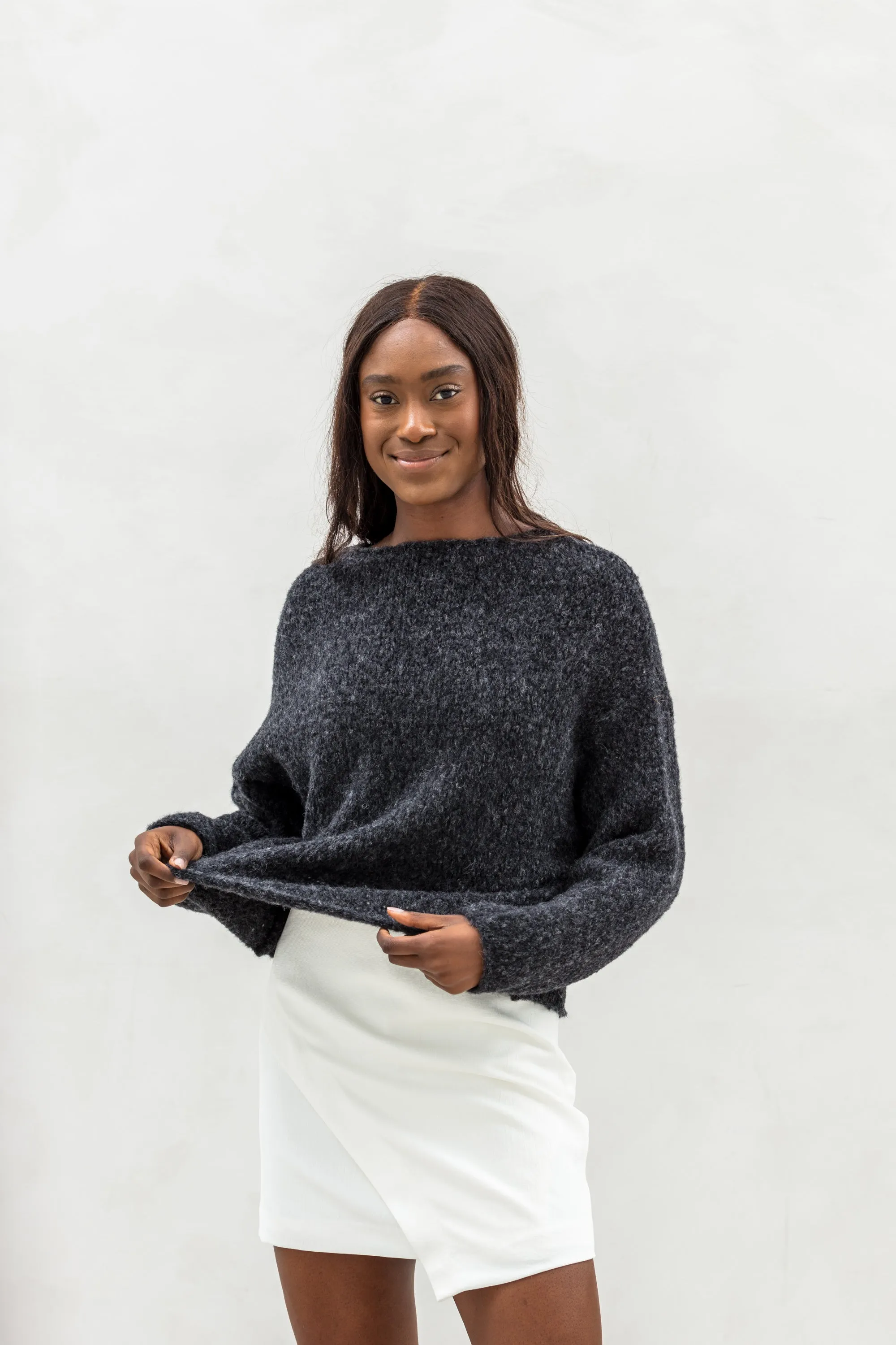 Handmade Oversize Alpaca crop sweater