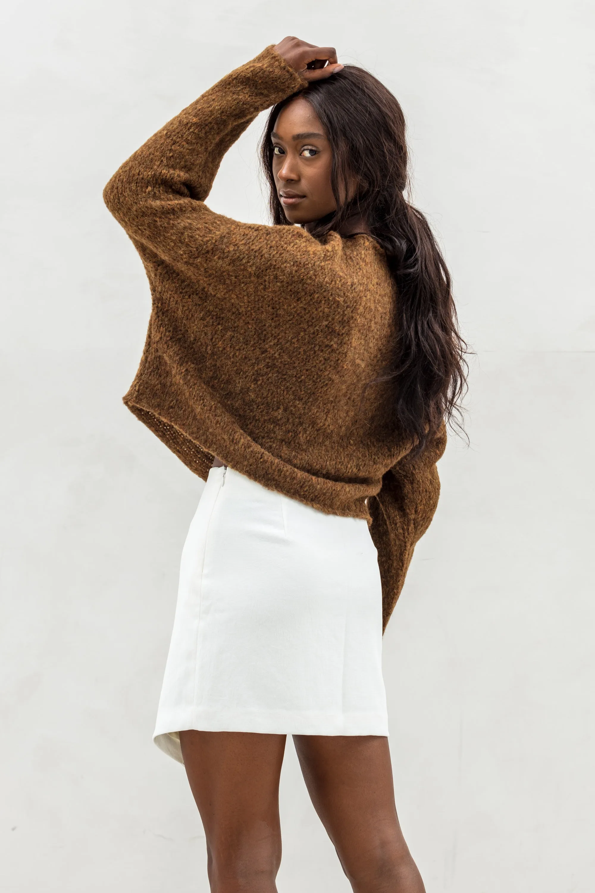 Handmade Oversize Alpaca crop sweater