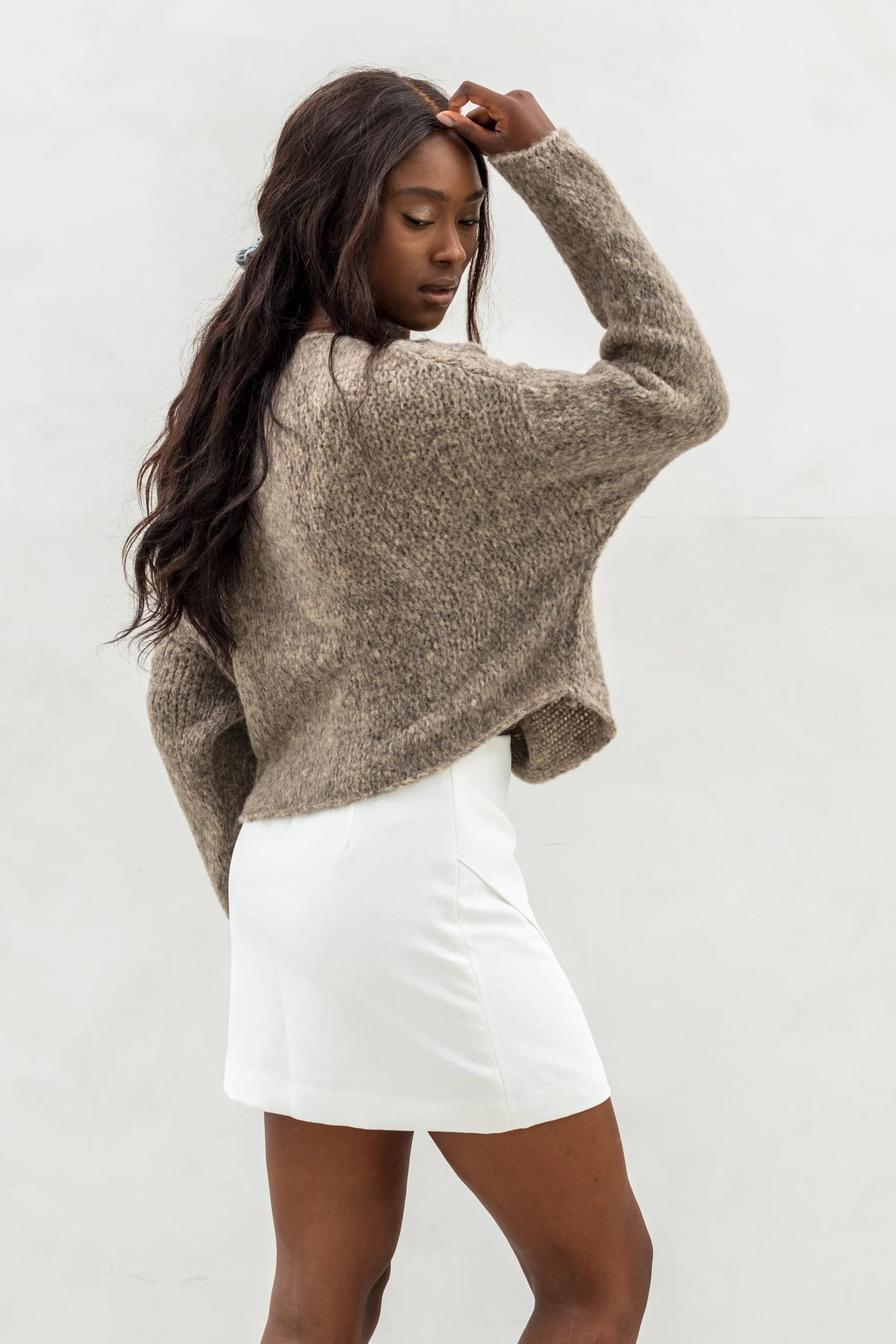 Handmade Oversize Alpaca crop sweater