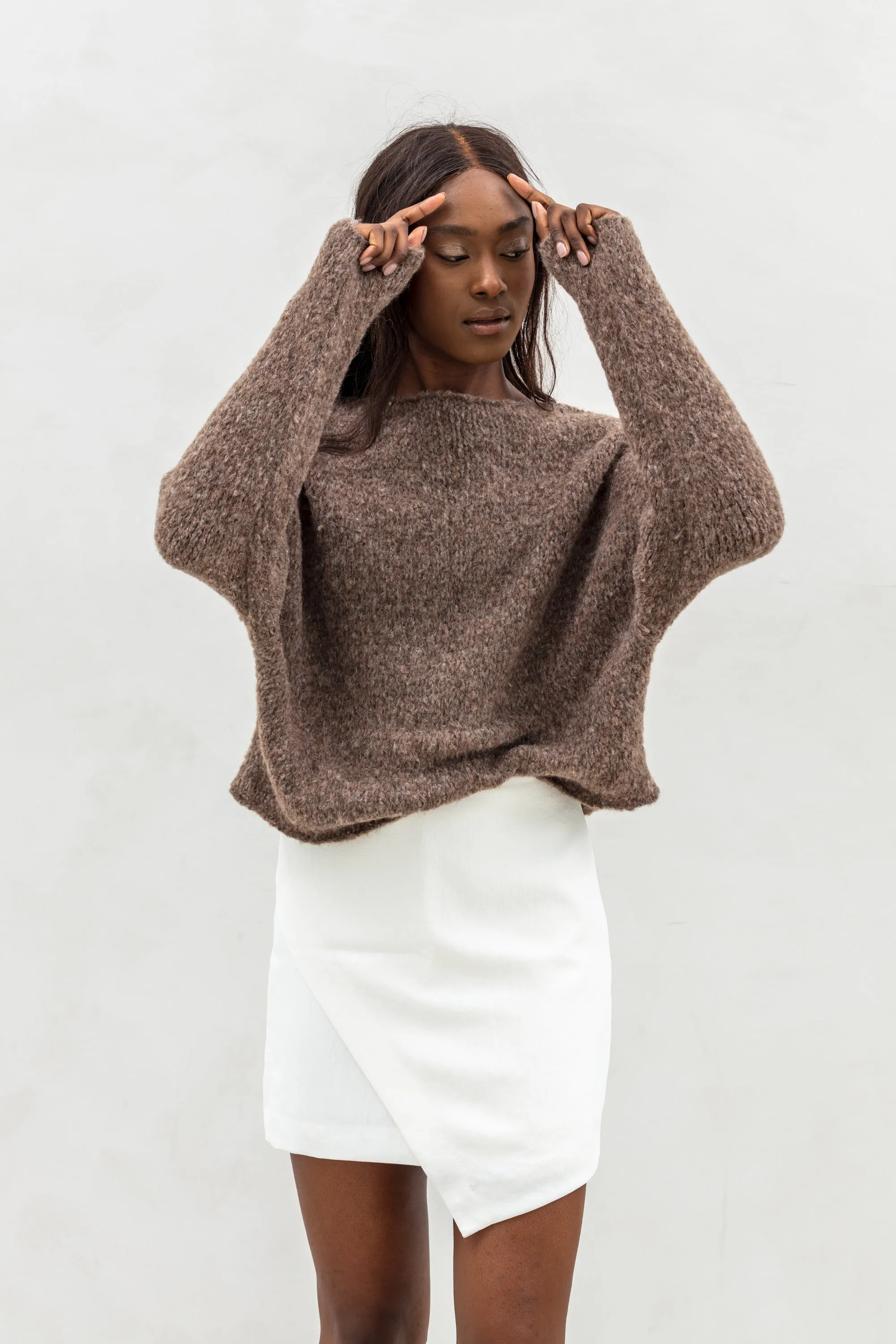 Handmade Oversize Alpaca crop sweater